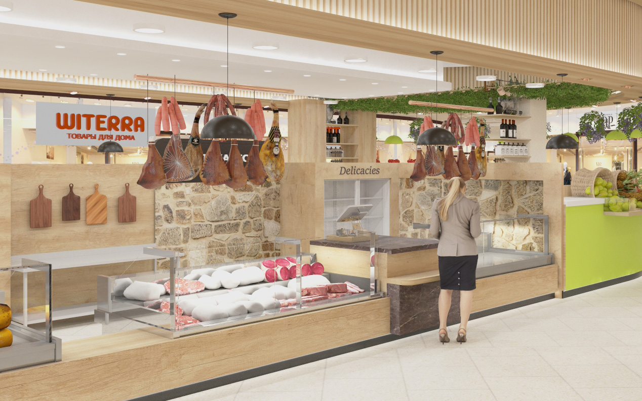 Мясной магазин, дизайн-проект мясного магазина от Канаян Ритейл Дизайн